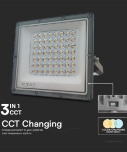 LED Προβολέας 50W V-TAC Γκρι 90° 5000lm Αδιάβροχος IP65 CCT 3000-6400K – 23614