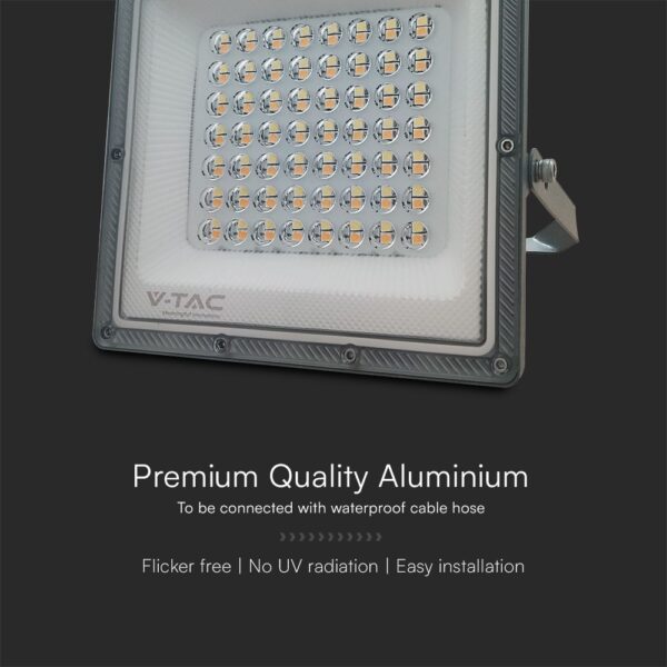 LED Προβολέας 50W V-TAC Γκρι 90° 5000lm Αδιάβροχος IP65 CCT 3000-6400K – 23614