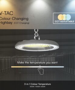 100W LED Καμπάνα Γκρι 90° 8300lm CCT 3000K/4000K/6500K IP65 V-TAC – 23622