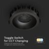 12W LED Χωνευτό Φωτιστικό COB Στρογγυλό Φ86 CRI></noscript>90 1180lm 3000-6400K Μαύρο V-TAC – 23671