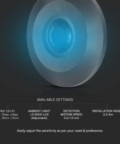 Ανιχνευτής Κίνησης Μαύρος V-TAC – 23677