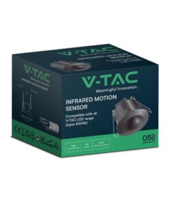 Ανιχνευτής Κίνησης Χωνευτός Μαύρος V-TAC – 23679