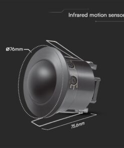 Ανιχνευτής Κίνησης Χωνευτός Μαύρος V-TAC – 23679