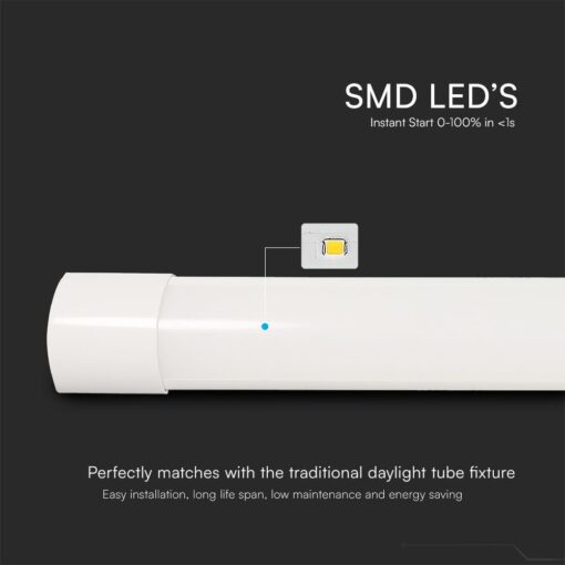 40W LED Πρισματικό Γραμμικό Φωτιστικό 120cm V-TAC 4800lm 120° CCT 3000K/4000K/6500K – 23680