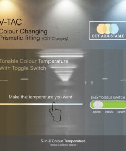 40W LED Πρισματικό Γραμμικό Φωτιστικό 120cm V-TAC 4800lm 120° CCT 3000K/4000K/6500K – 23680