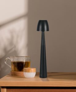 Επαναφορτιζόμενο Πορτατίφ Μαύρο LED 3W CCT Dimmable Αφής VTAC – 23683