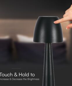 Επαναφορτιζόμενο Πορτατίφ Μαύρο LED 3W CCT Dimmable Αφής VTAC – 23683