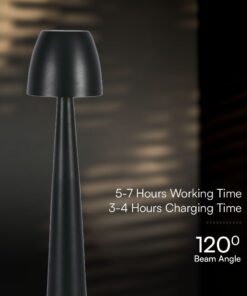 Επαναφορτιζόμενο Πορτατίφ Μαύρο LED 3W CCT Dimmable Αφής VTAC – 23683