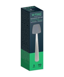 Επαναφορτιζόμενο Πορτατίφ LED 3W CCT Dimmable Αφής Λευκό VTAC – 23684