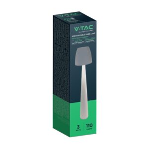 Επαναφορτιζόμενο Πορτατίφ LED 3W CCT Dimmable Αφής Λευκό VTAC – 23684