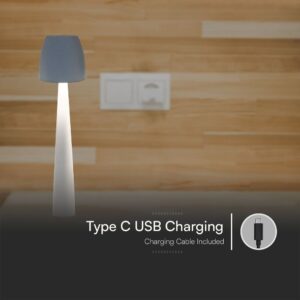 Επαναφορτιζόμενο Πορτατίφ LED 3W CCT Dimmable Αφής Λευκό VTAC – 23684