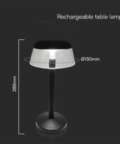 Επαναφορτιζόμενο Πορτατίφ 3W LED CCT Dimmable Αφής Μαύρο VTAC – 23685