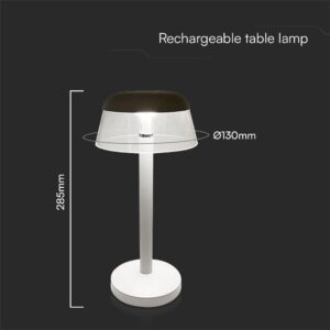 Επαναφορτιζόμενο Πορτατιφ Λευκό 3W LED CCT Dimmable Αφής VTAC – 23686