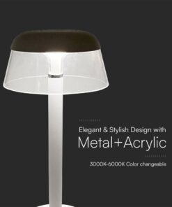 Επαναφορτιζόμενο Πορτατιφ Λευκό 3W LED CCT Dimmable Αφής VTAC – 23686