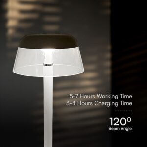 Επαναφορτιζόμενο Πορτατιφ Λευκό 3W LED CCT Dimmable Αφής VTAC – 23686