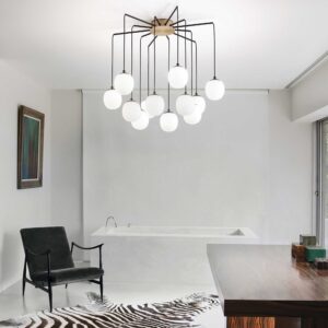 IDEAL LUX Κρεμαστό Φωτιστικό RHAPSODY 12xG9 Μαύρου Χρώματος – 236957