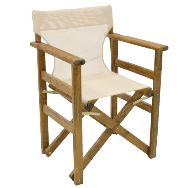 Director's armchair frame Retto pakoworld solid beech walnut - PVC beige 237-000016