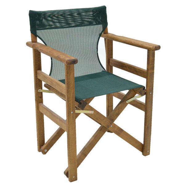 Director’s armchair frame Retto pakoworld solid beech walnut – PVC cypress green 237-000019