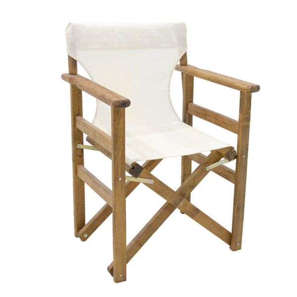 Director's armchair frame Retto pakoworld solid beech walnut - PVC white 237-000022