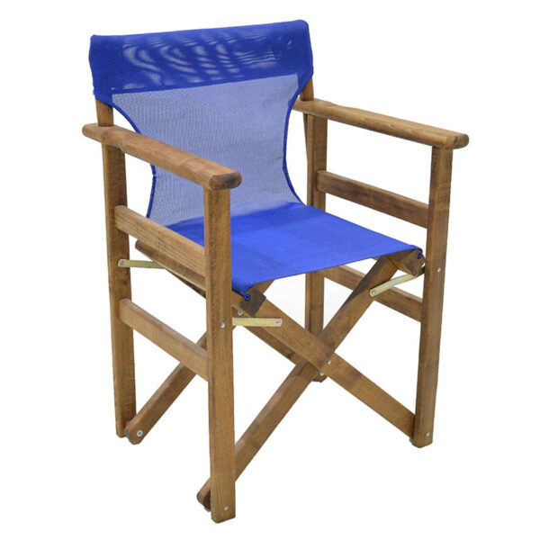 Director’s armchair frame Retto pakoworld solid beech walnut – PVC blue 237-000024
