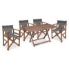 Garden dining Retto set 5 pcs solid beech wood walnut-dark grey 120x75x71cm 237-000027