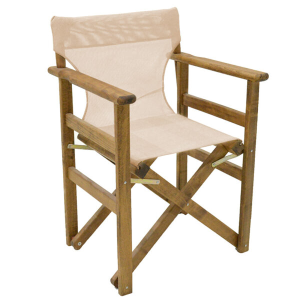 Director's armchair frame Retto pakoworld solid beech walnut-ecru 237-000033