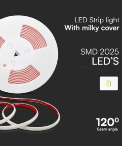 LED Ταινία 12.5W 220V V-TAC 1100lm Αδιάβροχη IP65 Θερμό 3000K 10 Μέτρα – 23718