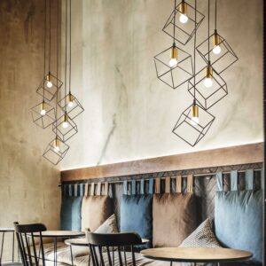 IDEAL LUX Κρεμαστό Φωτιστικό Οροφής ICE 5xE27 Μαύρου Χρώματος – 237664