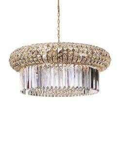 IDEAL LUX Κρεμαστό Φωτιστικό NABUCCO 16xE14 Χρυσού Χρώματος με Κρύσταλλο – 237800