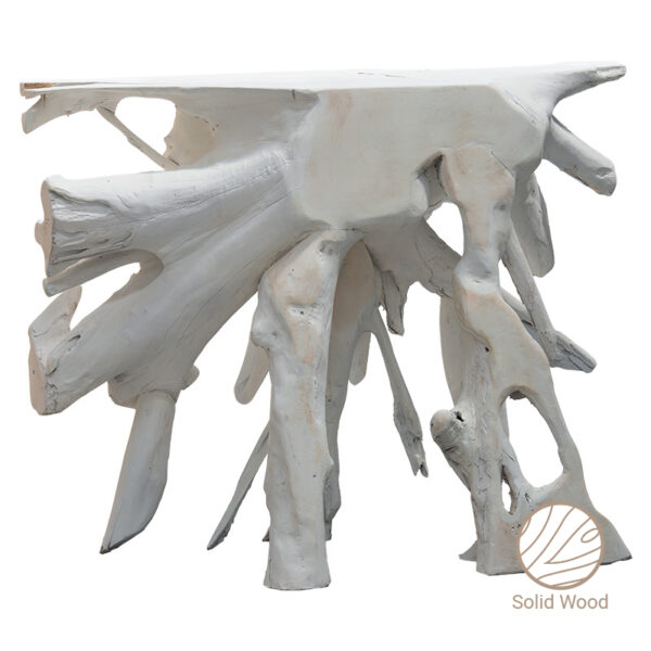 Console Lyle pakoworld handmade solid wood white 100x38x80cm 238-000006