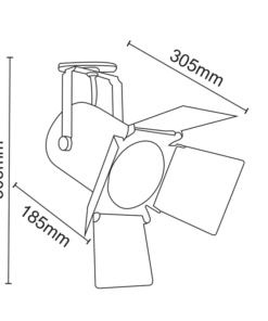 Μαύρο Σποτ Ράγας Μονοφασικό Track Light Ατσάλι 1xE27 PAR30 2 Καλωδίων ACA – 238TLB2W