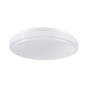 GloboStar® SENSORANO 60995 Πλαφονιέρα Οροφής LED 30W 3000lm 120° AC 220-240V με Ενσωματωμένο Σύστημα Ρυθμιζόμενου Microwave Αισθητήρα Κίνησης – Αδιάβροχη IP54 Φ38 x Υ5.3cm Φυσικό Λευκό 4500K – Λευκό – Bridgelux Chips – 3 Years Warranty