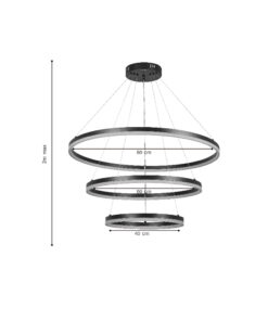 InLight Κρεμαστό φωτιστικό LED 100W 3CCT (by switch on base) 6095-A-Black