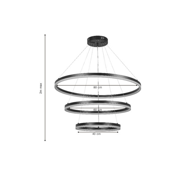 InLight Κρεμαστό φωτιστικό LED 100W 3CCT (by switch on base) 6095-A-Black