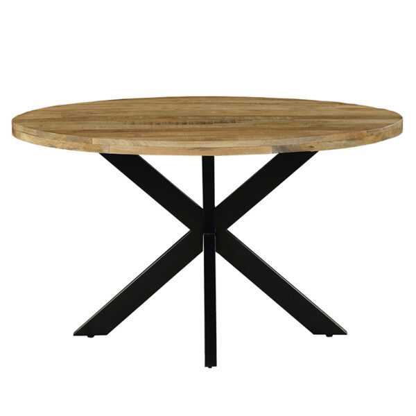 Royalty pakoworld table solid wood 4cm walnut-leg black D130x77cm 240-000001