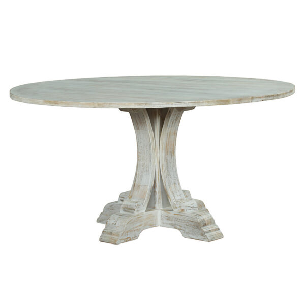 Promise pakoworld table solid wood mango white antique D150x77cm 240-000003