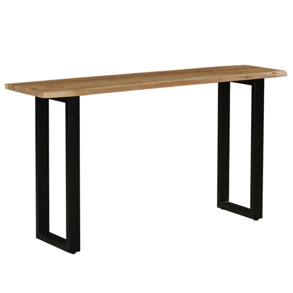 Carver console pakoworld solid acacia wood 3.5cm walnut-leg black 150x40x76cm 240-000008