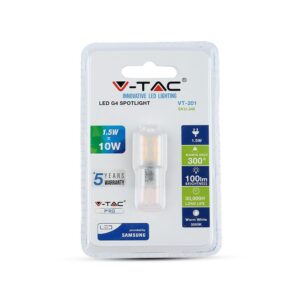 LED Λάμπα G4 1.5W V-TAC PRO Samsung Chip 300° 12V 100lm Φυσικό Λευκό 4000K – 241