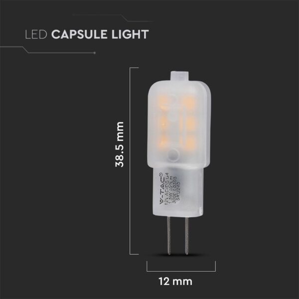 LED Λάμπα G4 1.5W V-TAC PRO Samsung Chip 300° 12V 100lm Φυσικό Λευκό 4000K – 241