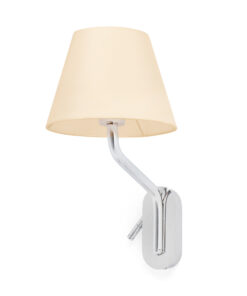 Faro Barcelona ETERNA Επιτοίχιο Φωτιστικό Χρωμίου- Μπεζ Χρώματος με Δεξί Αναγνώστη – 24006-11