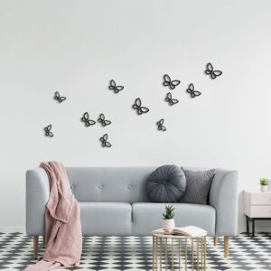 Black Metal Butterflies 3D μεταλλικές Ango – 24007
