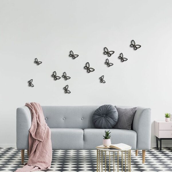 Black Metal Butterflies 3D μεταλλικές Ango – 24007