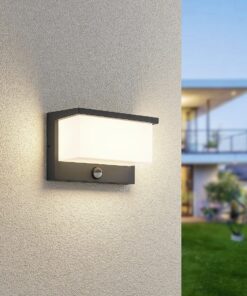 Απλίκα Τοίχου Ανθρακί με Ανιχνευτή Κίνησης NESTOS LED 13W 1300lm 3000K IP54 Trio Lighting – 240969142