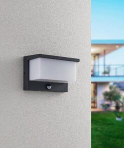 Απλίκα Τοίχου Ανθρακί με Ανιχνευτή Κίνησης NESTOS LED 13W 1300lm 3000K IP54 Trio Lighting – 240969142
