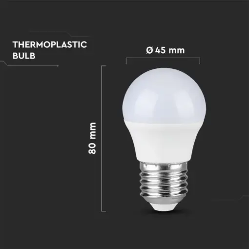 LED λάμπα E27 G45 SMD 3.7W φυσικό λευκό 4000K V-TAC – 214162