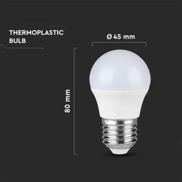 LED λάμπα E27 G45 SMD 3.7W φυσικό λευκό 4000K V-TAC – 214162