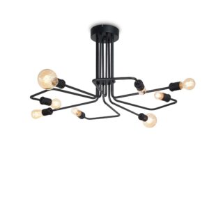 IDEAL LUX Κρεμαστό Φωτιστικό TRIUMPH 8xE27 Μαύρου Χρώματος – 242378