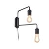 IDEAL LUX Απλίκα Τοίχου TRIUMPH 2xE27 Μαύρου Χρώματος – 242385