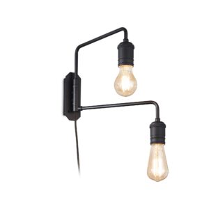 IDEAL LUX Απλίκα Τοίχου TRIUMPH 2xE27 Μαύρου Χρώματος – 242385