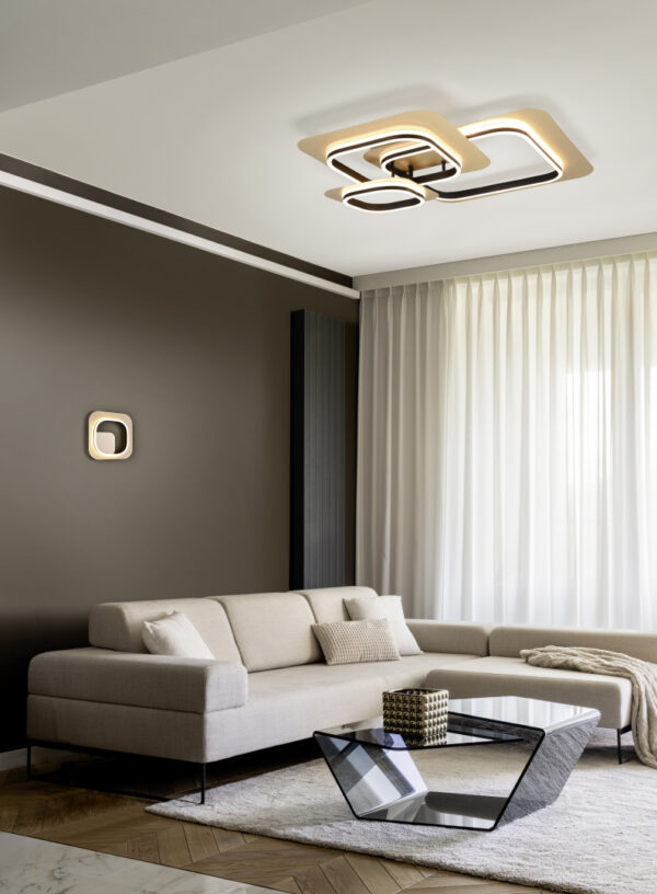 Φωτιστικό Τοίχου Trio Lighting LUGO , 12W · 1450lm, 3000K Schwarz-Gold Μεταλλικό, Step Dimmable – 242910180